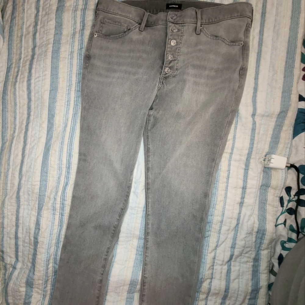 Super Soft  Express Grey Jeans button up 14